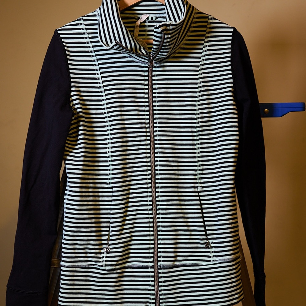 lululemon athletica Black and White Striped Sweater